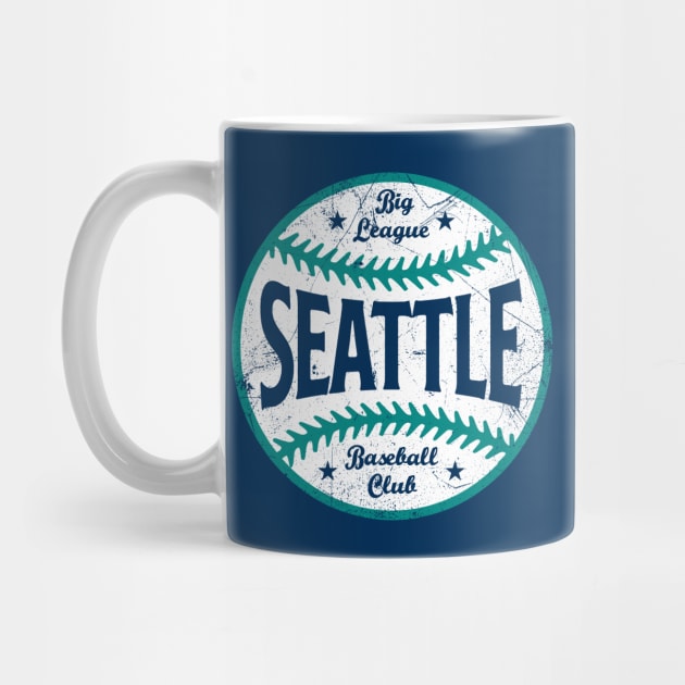 Seattle Retro Big League Baseball - Navy by KFig21